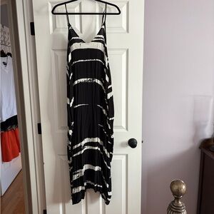 Lovestitch Striped Black and White High Low Dress